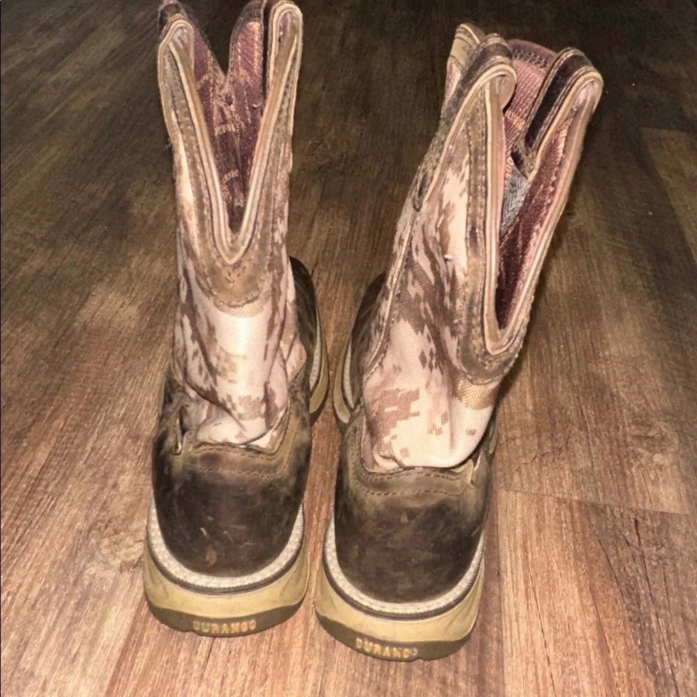 Durango Boy's Western Brown‎ Desert Camo Pull On Cowboy Boots Size 5 youth
